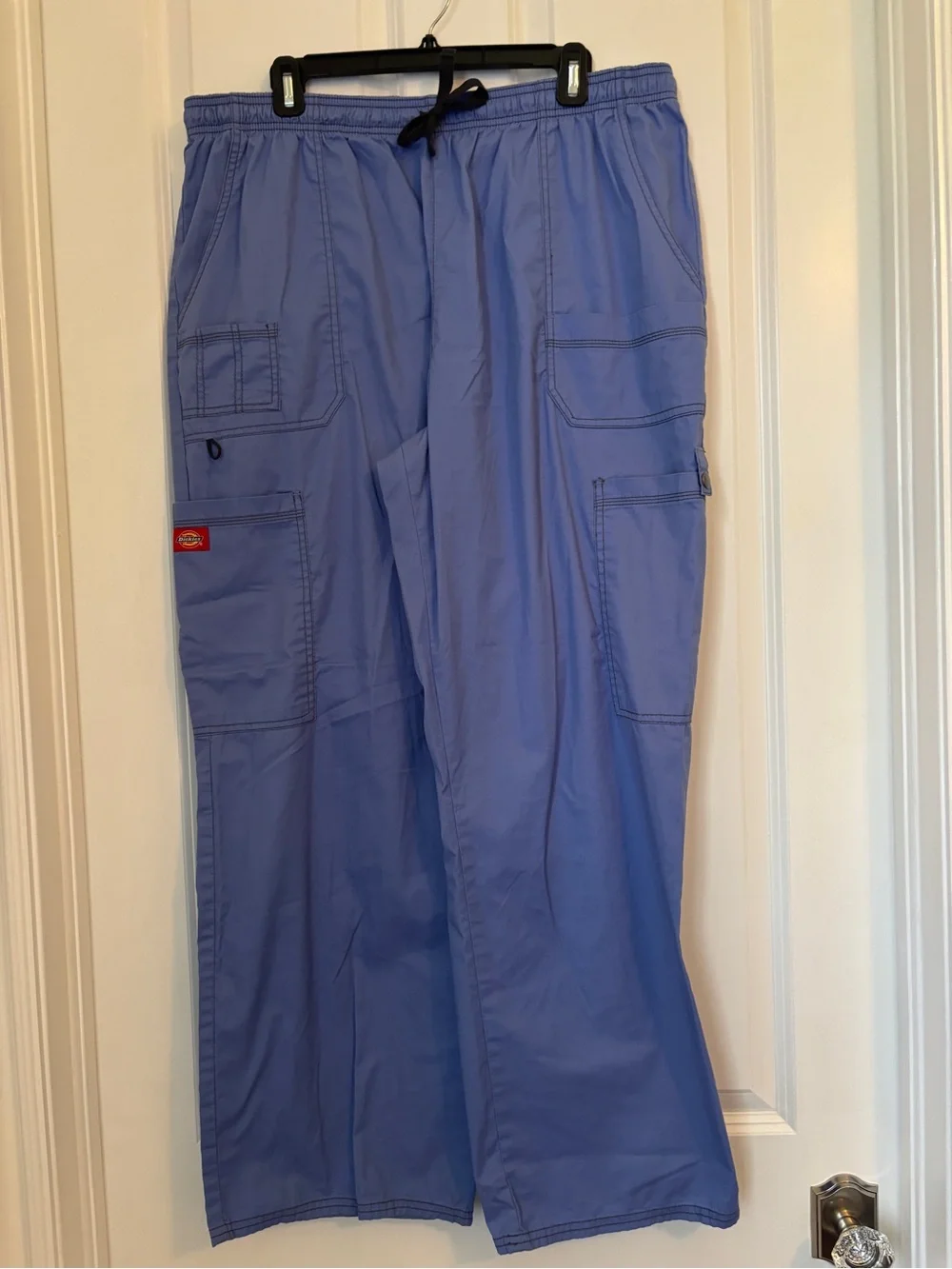Dickies - Men's Lt Blue Cargo Scrub Pants w/ Elastic Waist. Size XL Style 81003